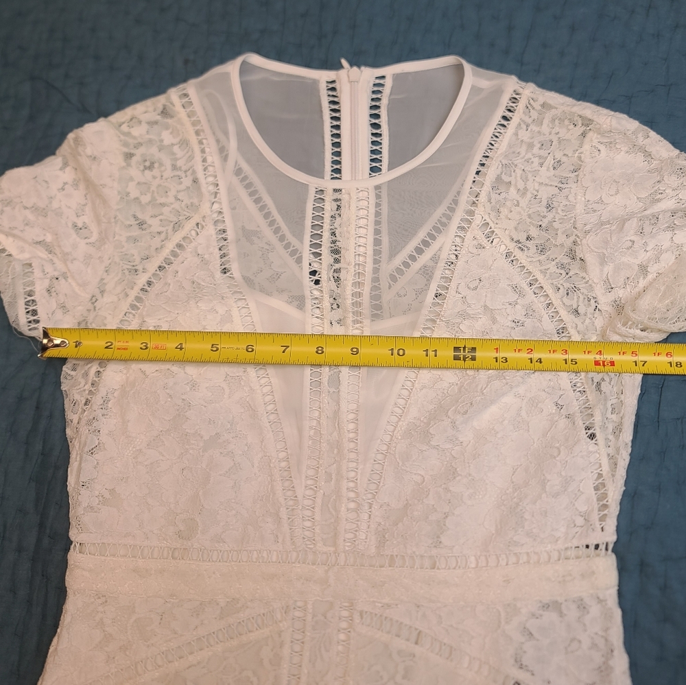 French Connection Chante Lace Minidress size 10 bridal shower bachelorette - Picture 13 of 14